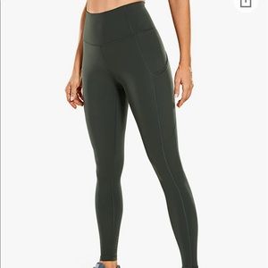 CRZ YOGA Women's Naked Feeling Light Running Leggings 28 Inches w/ Pockets